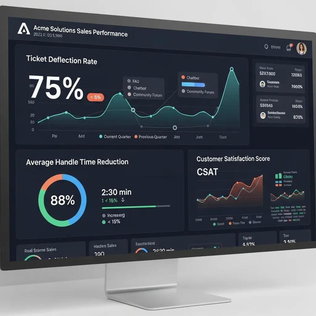 Digital dashboard displaying key sales metrics for ROI measurement